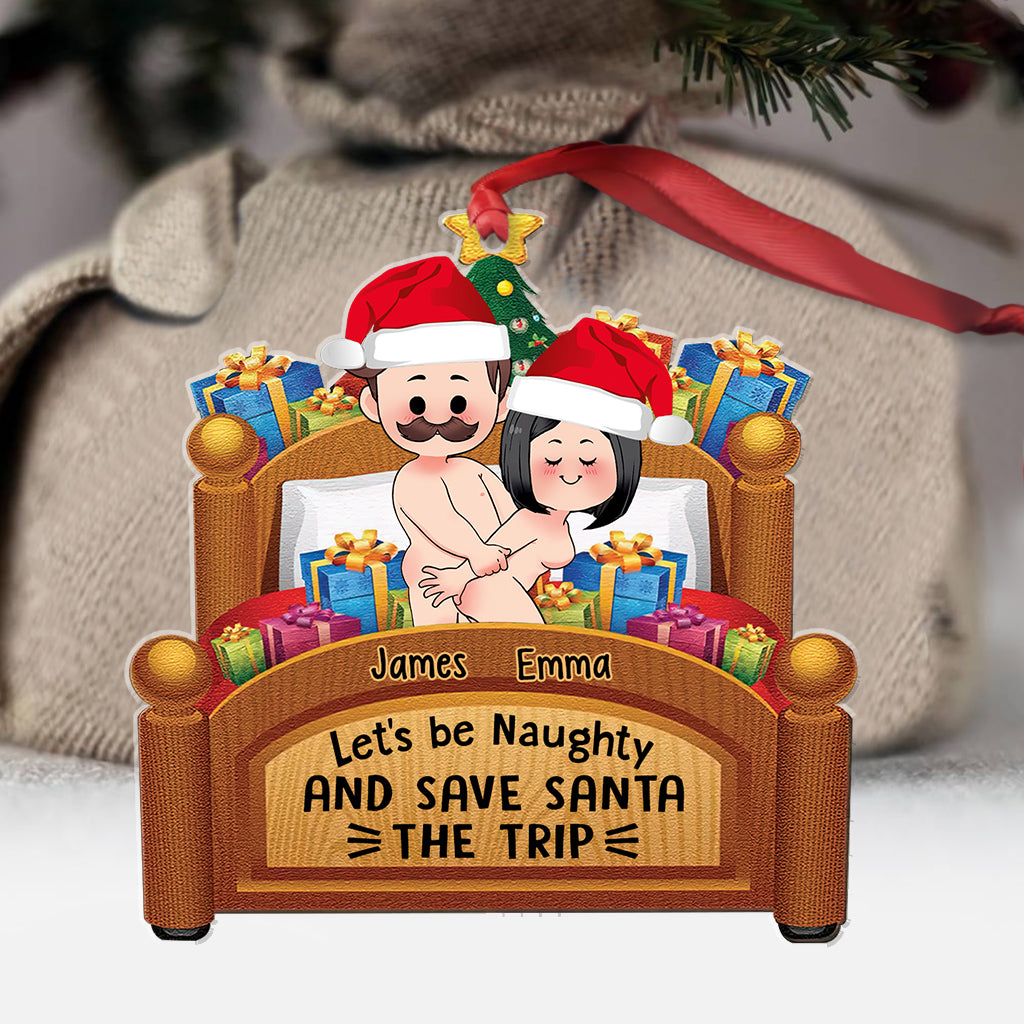 Let's Be Naughty - Personalized Couple Ornament