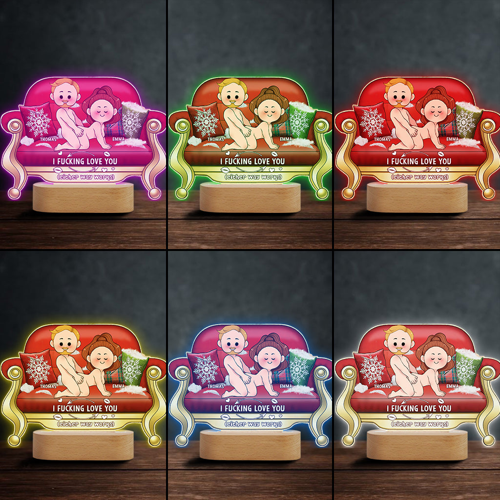 I Love You - Personalized Couple Shaped Plaque Light Base