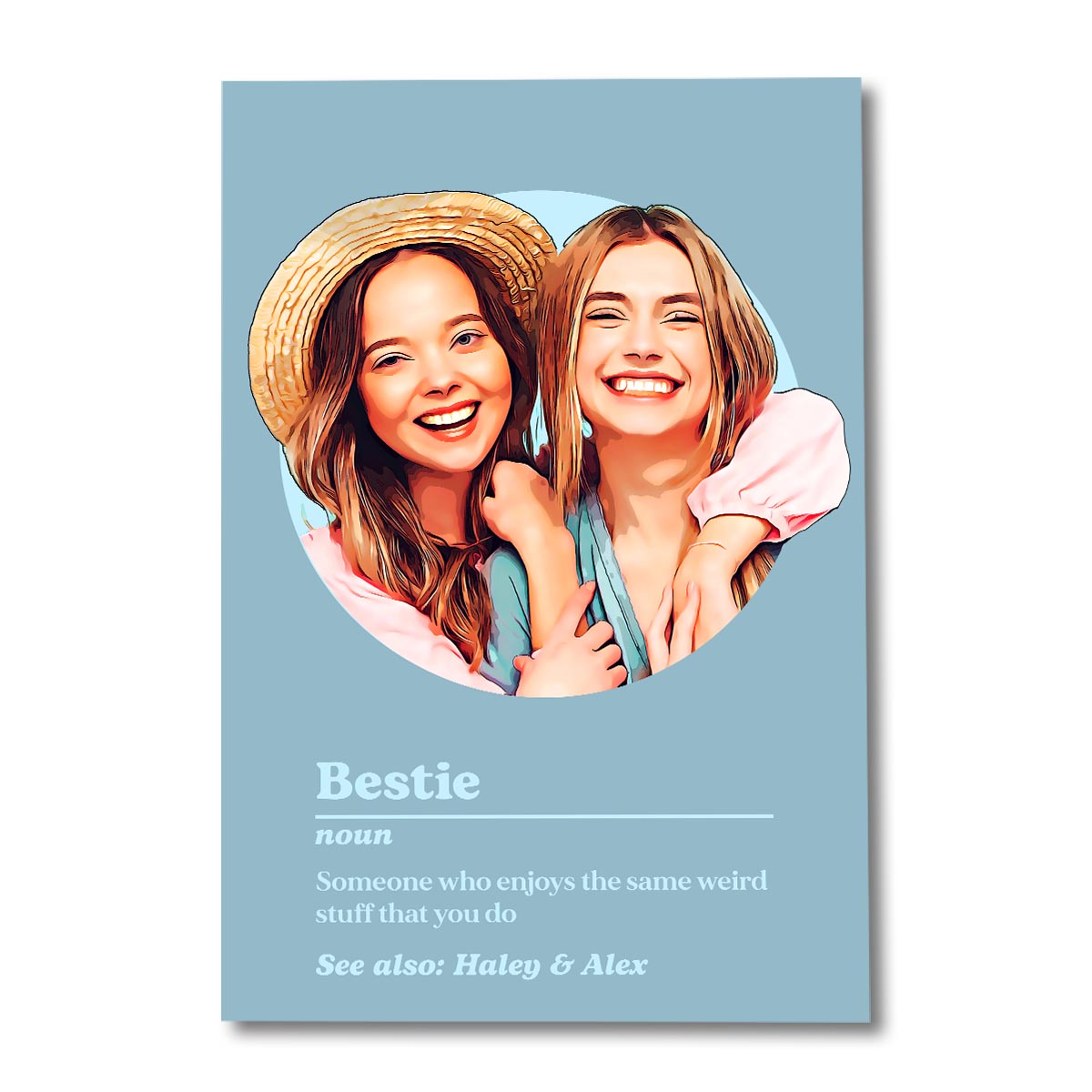 Bestie Portrait Definition - Personalisierte Bestie Leinwand und Poster