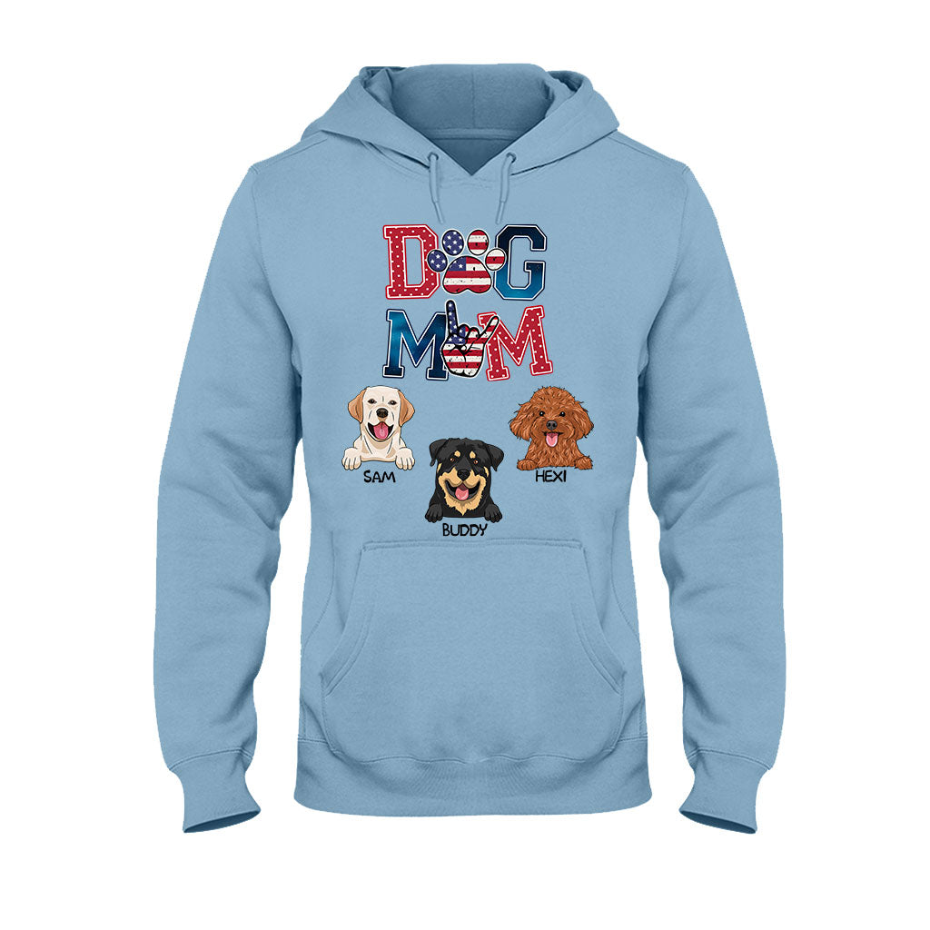 Amerikanische Hundemama – Personalisiertes Hunde-T-Shirt & Hoodie