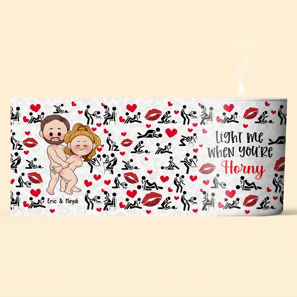 When This Candle Is Lit - Personalized Couple Candle With Wooden Lid