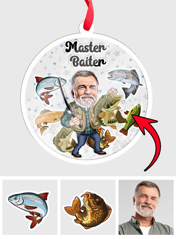 Master Baiter - Personalized Fishing 3 Layered Shaker Ornament