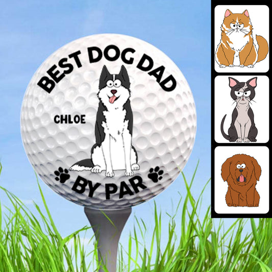 Best Dog Dad By Par - Personalized Golf Ball