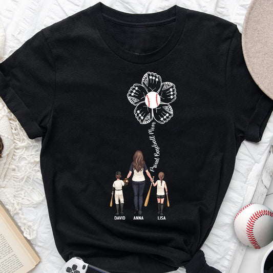 Proud Baseball Mom - Personalized Baseball T-shirt And Hoodie