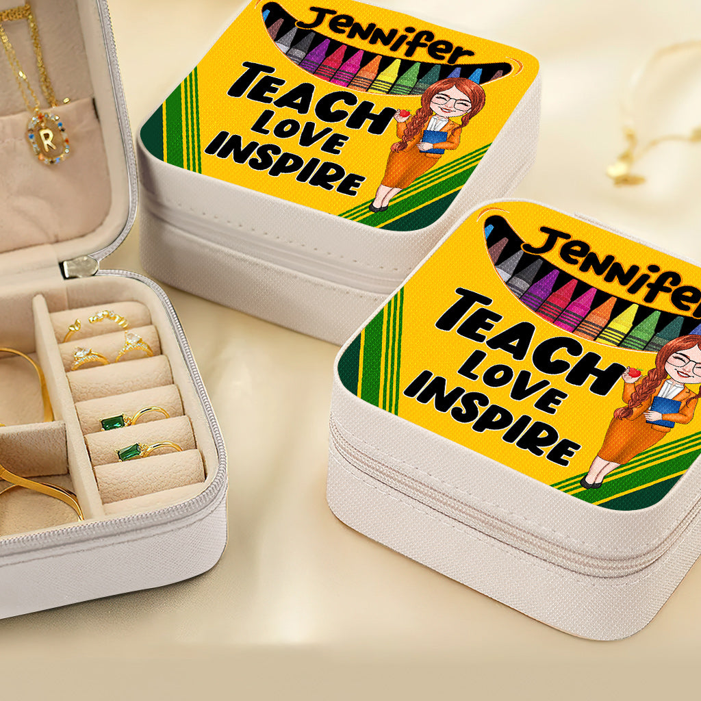 Enseigner, aimer, inspirer - Coffret à bijoux personnalisé pour enseignants