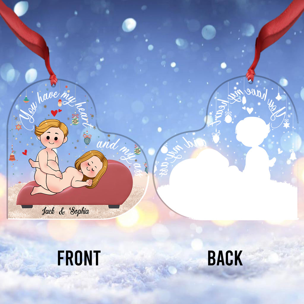 Thanks For All The Orgasms - Personalized Couple Transparent Ornament