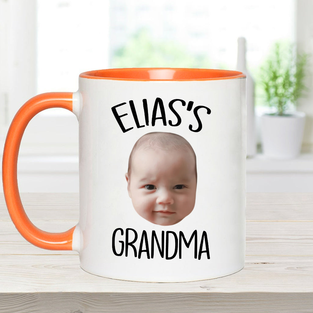 Individuell gestaltete Tasse mit Baby-/Kindergesicht – personalisierte Tasse mit Neugeborenen-Akzent