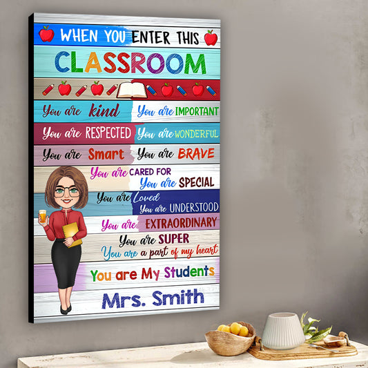 Salle de classe colorée - Toile et affiche personnalisées pour enseignants