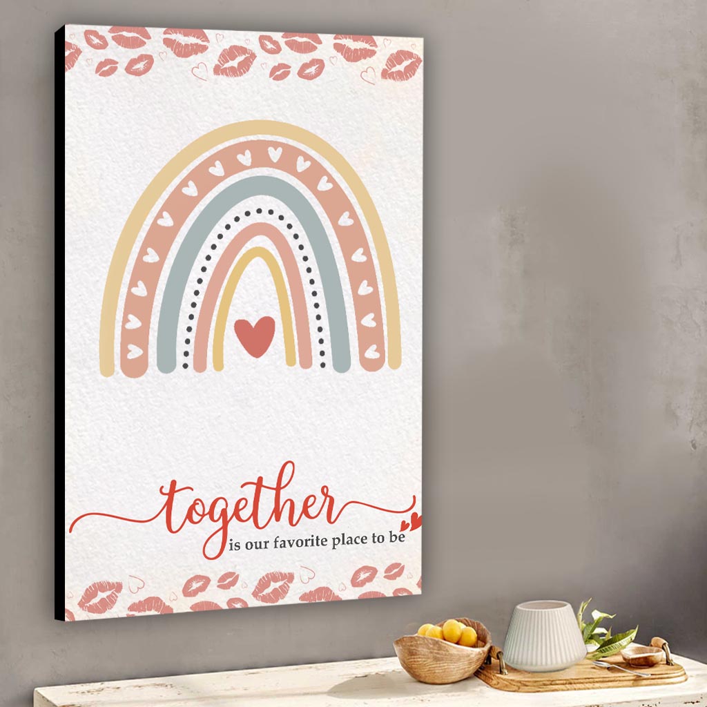 Together Is Our Favorite Place To Be - Personalized Couple Canvas And Poster