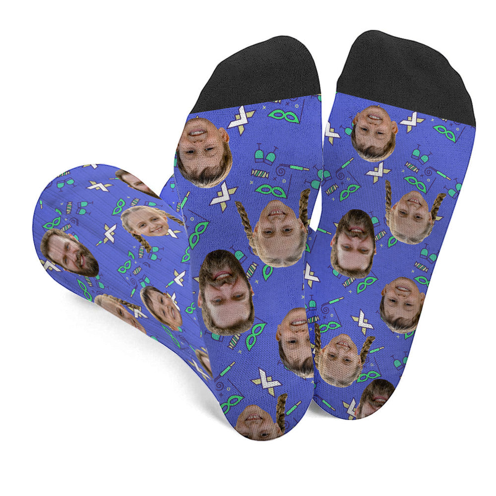 Chaussettes personnalisées pour beau-père - Motifs de fête personnalisés
