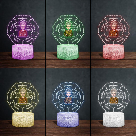 Mom Qualities - Gift for mom, grandma, wife - Personalized Shaped Plaque Light Base