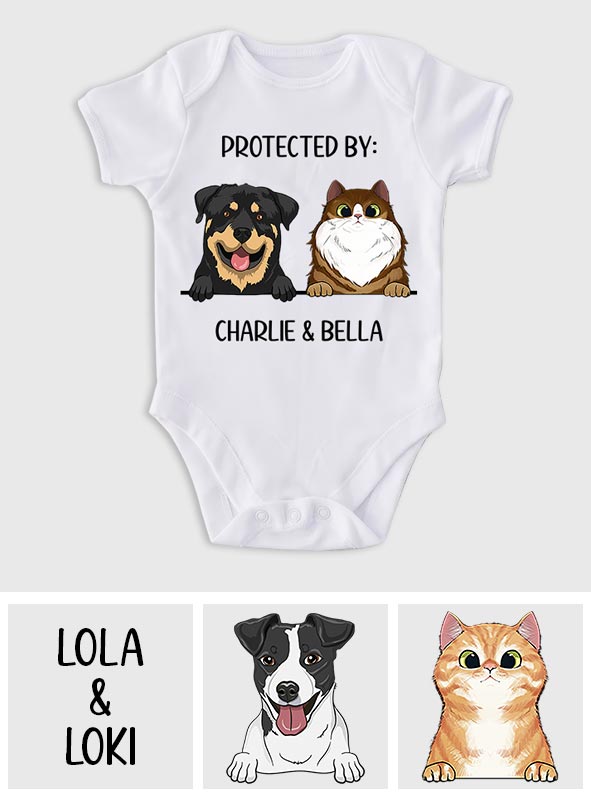 Baby beschützt durch - Personalisierter Hunde-Babybody