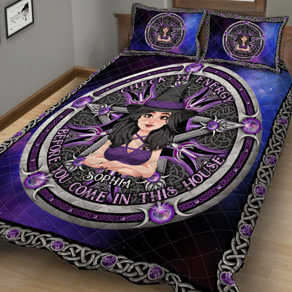 Check Ya Energy - Personalized Witch Quilt Set