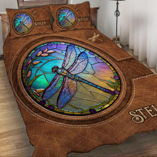 Libelle aus Buntglas – Personalisierte Libellen-Bettwäschegarnitur