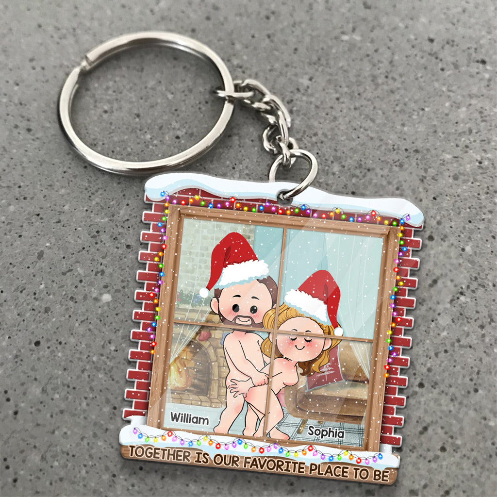 Together Is Our Favorite Place - Personalized Couple Keychain