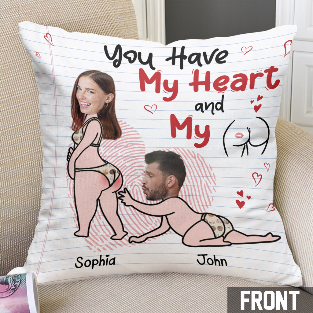 You Have My Heart - Personalized Couple Throw Pillow