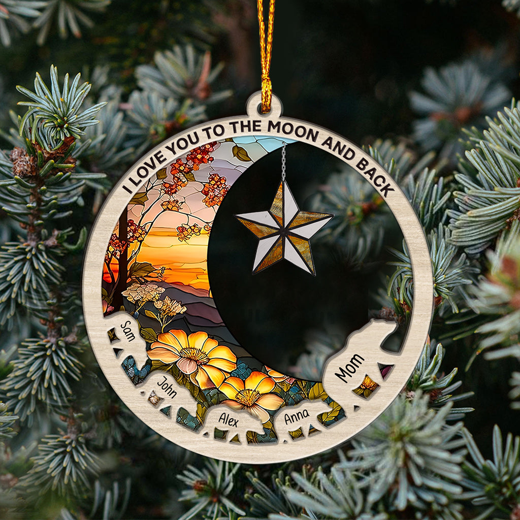 I Love You To The Moon And Back - Gift for mom - Personalized Layers Mix Ornament