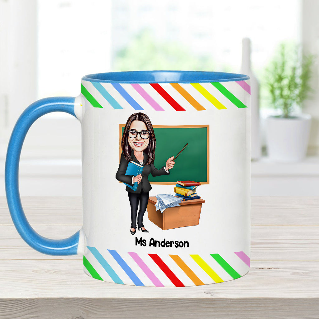 Der Einfluss eines guten Lehrers ist unvergänglich – personalisierte Tasse mit Lehrer-Akzent