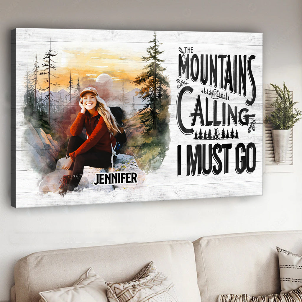 La montagne m'appelle - Toile et affiche de randonnée personnalisées