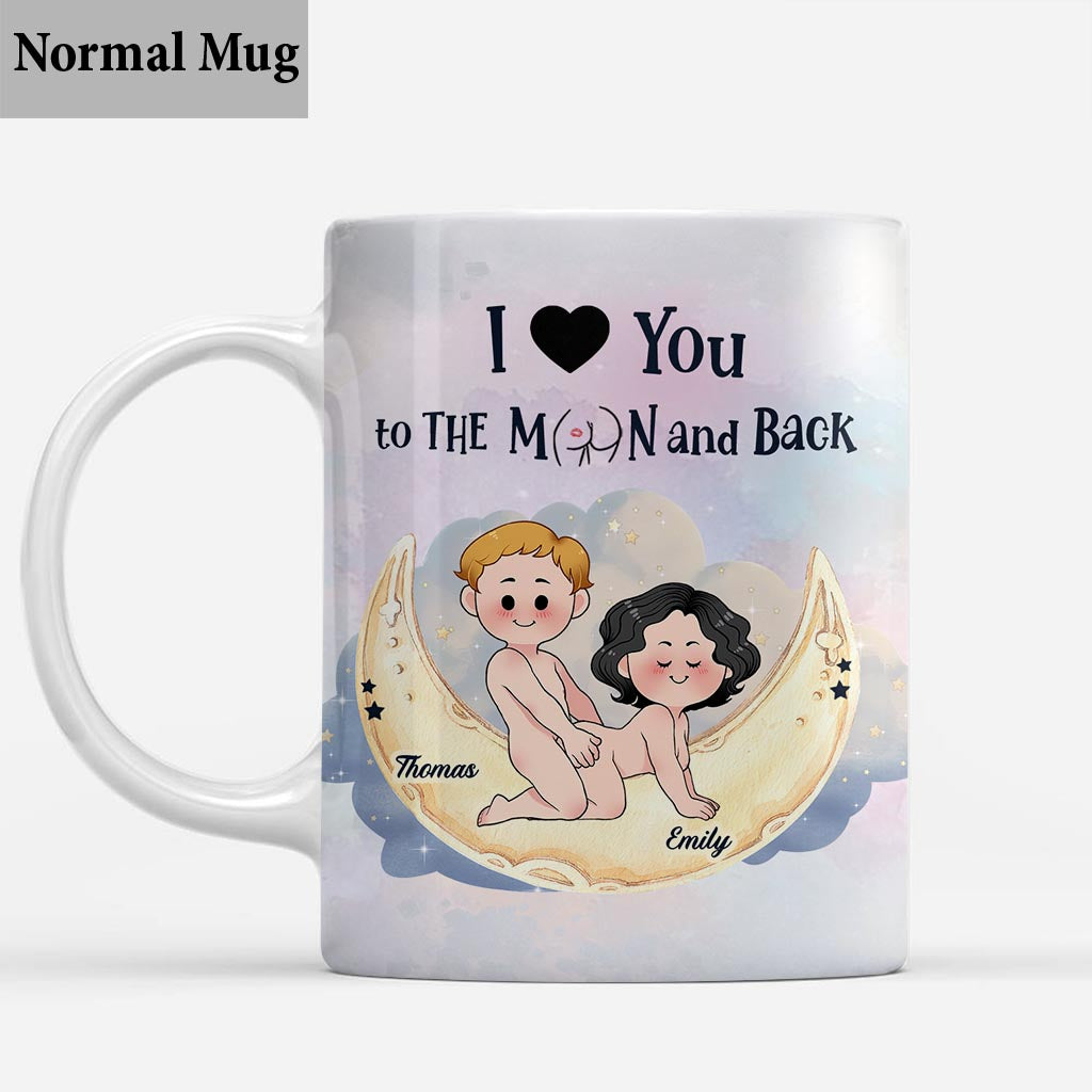 Love You To The Moon And Back - Personalized Couple Mug