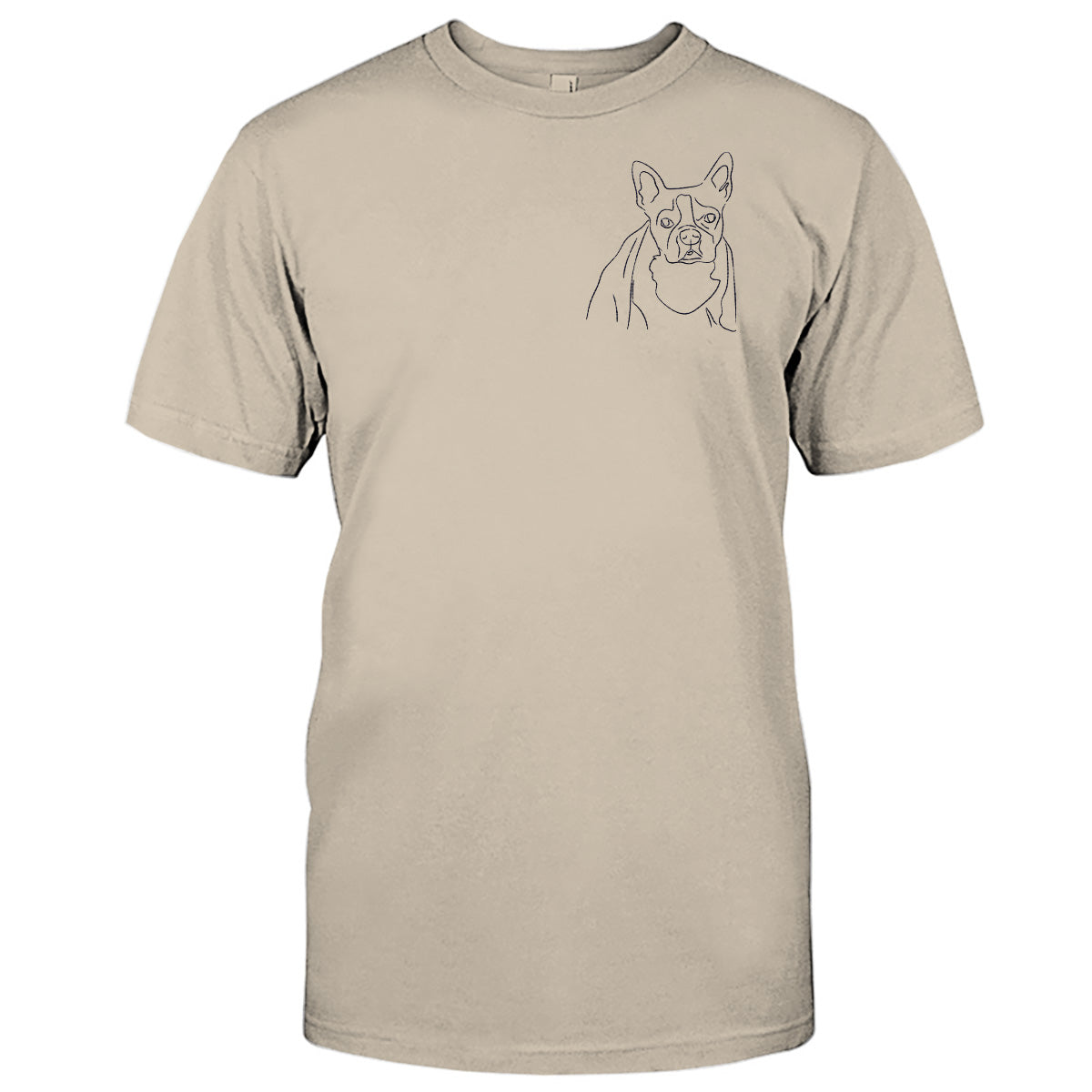 T-shirt brodé personnalisé avec motif de chien