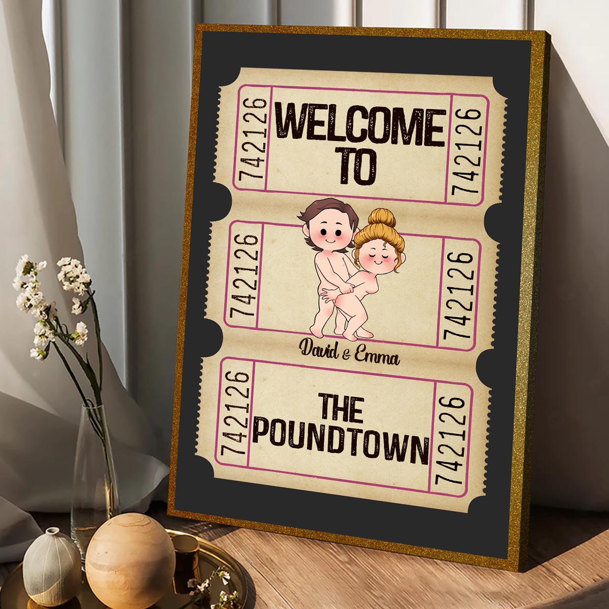 Welcome To The Poundtown Inappropriate Adult - Personalized Couple Canvas And Poster