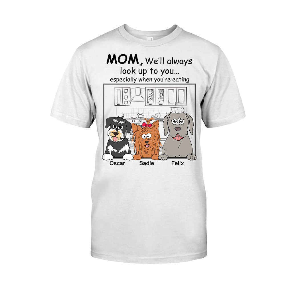 Ich werde immer zu dir aufschauen – personalisiertes Hunde-T-Shirt und Hoodie