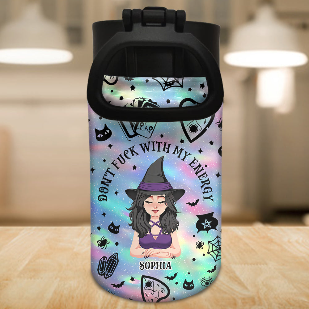 Don't F With My Energy - Personalized Witch Kids Water Bottle