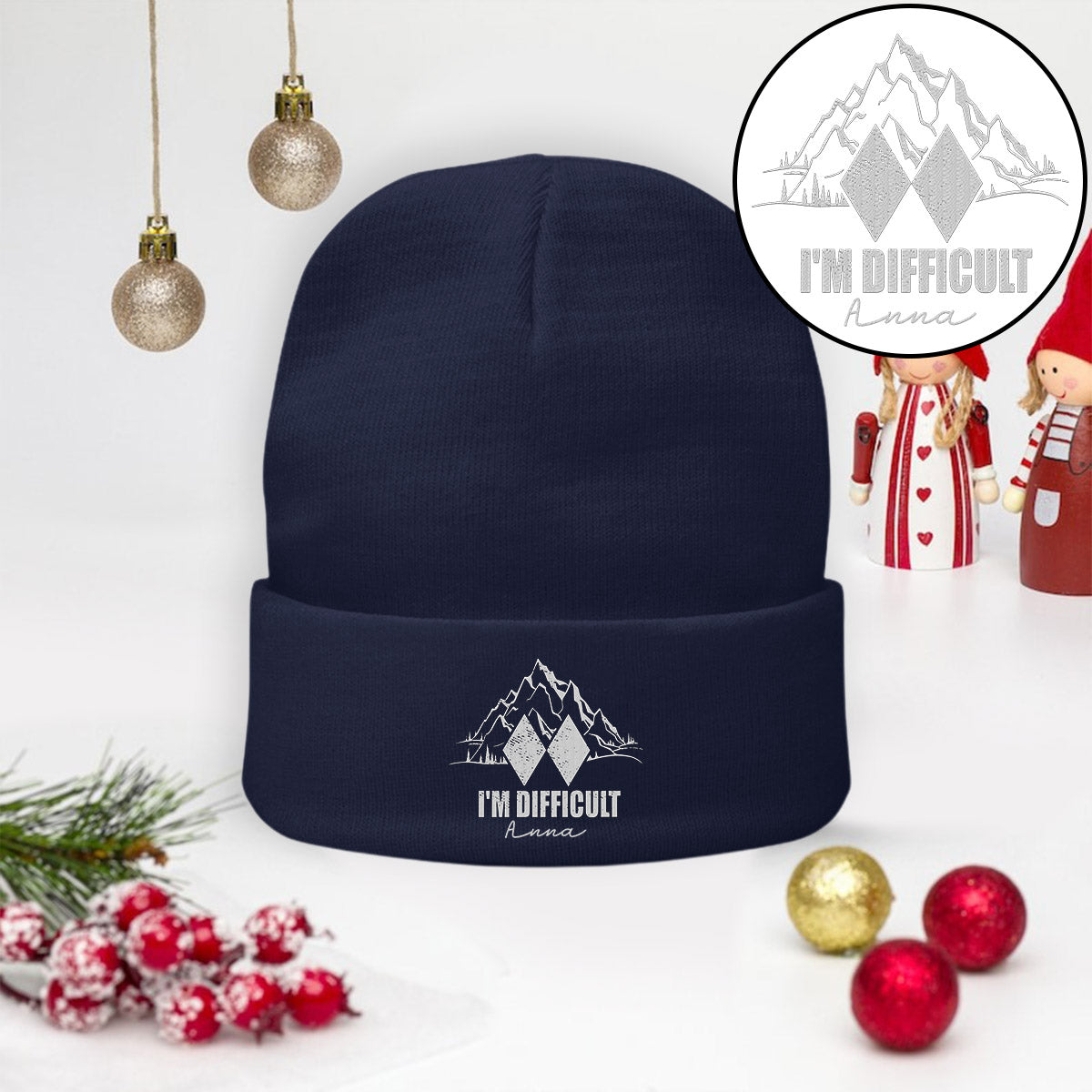 Je suis difficile - Bonnet de ski brodé personnalisé