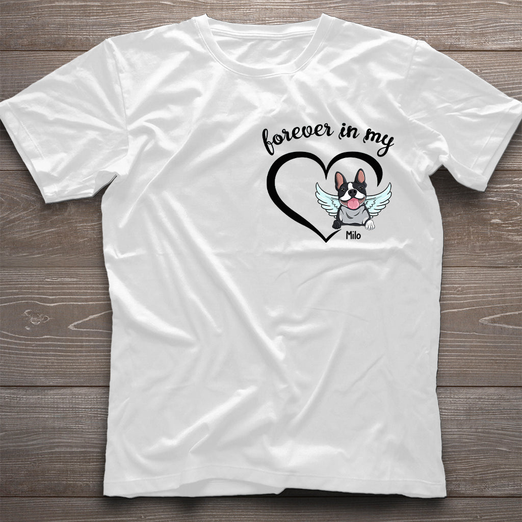 Für immer in meinem Herzen – Personalisiertes Hunde-T-Shirt und Hoodie