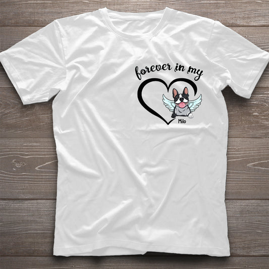 Für immer in meinem Herzen – Personalisiertes Hunde-T-Shirt und Hoodie