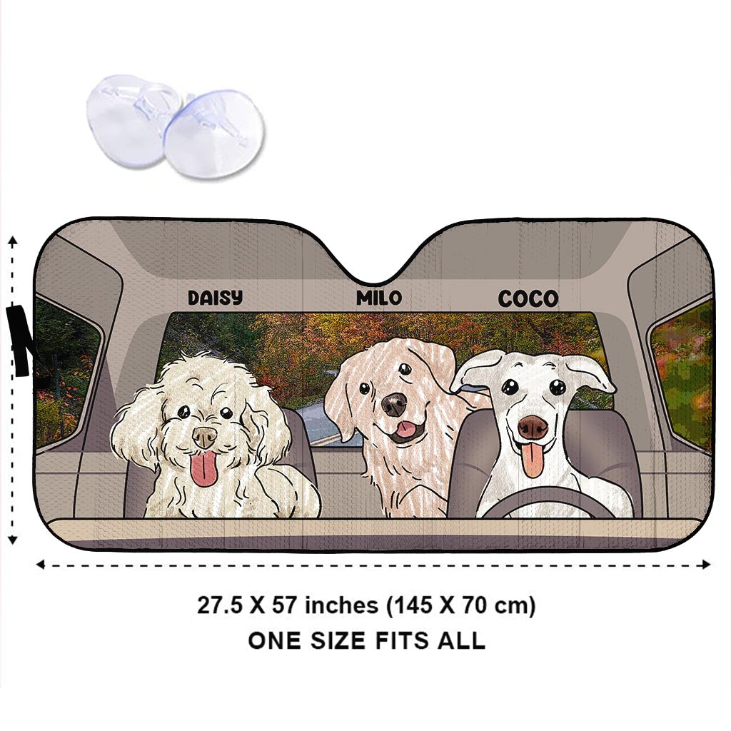 Lovely Paws - Pare-soleil personnalisé pour voiture pour chien