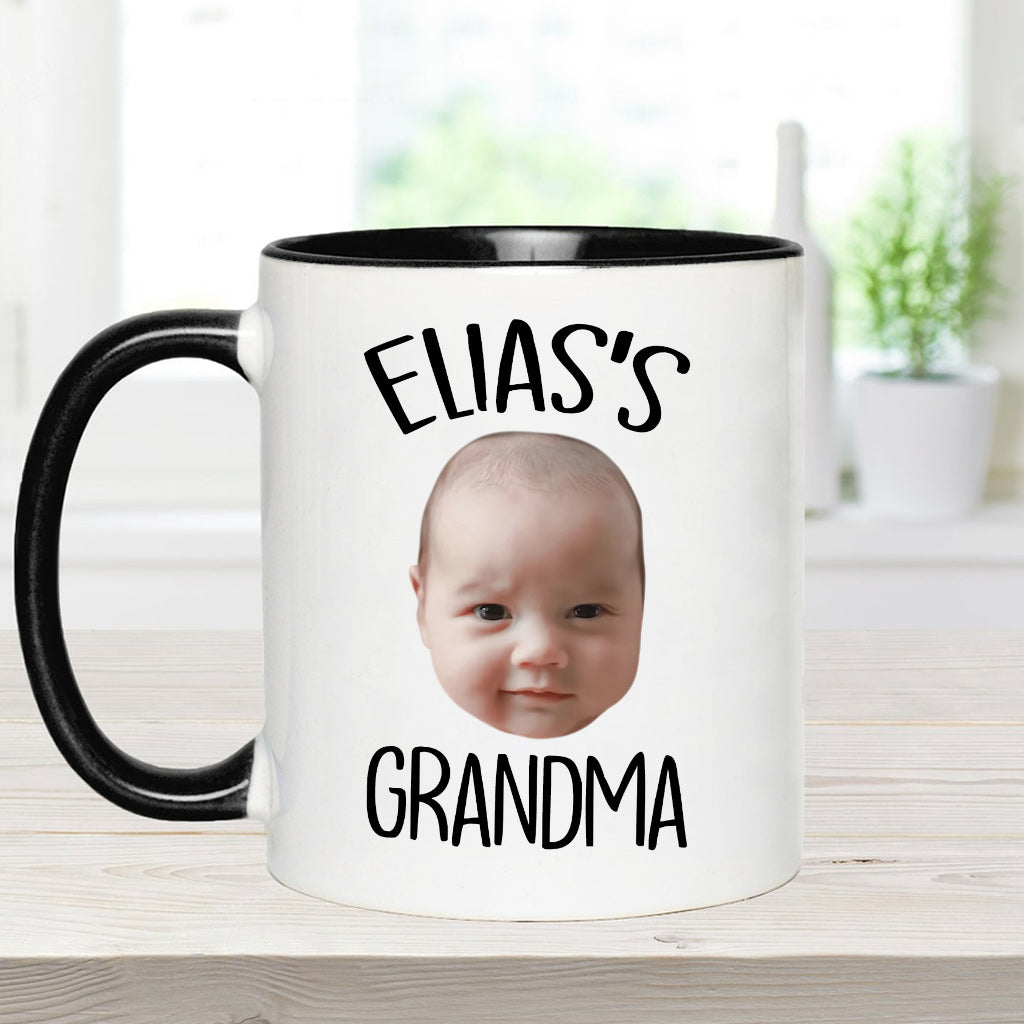 Individuell gestaltete Tasse mit Baby-/Kindergesicht – personalisierte Tasse mit Neugeborenen-Akzent