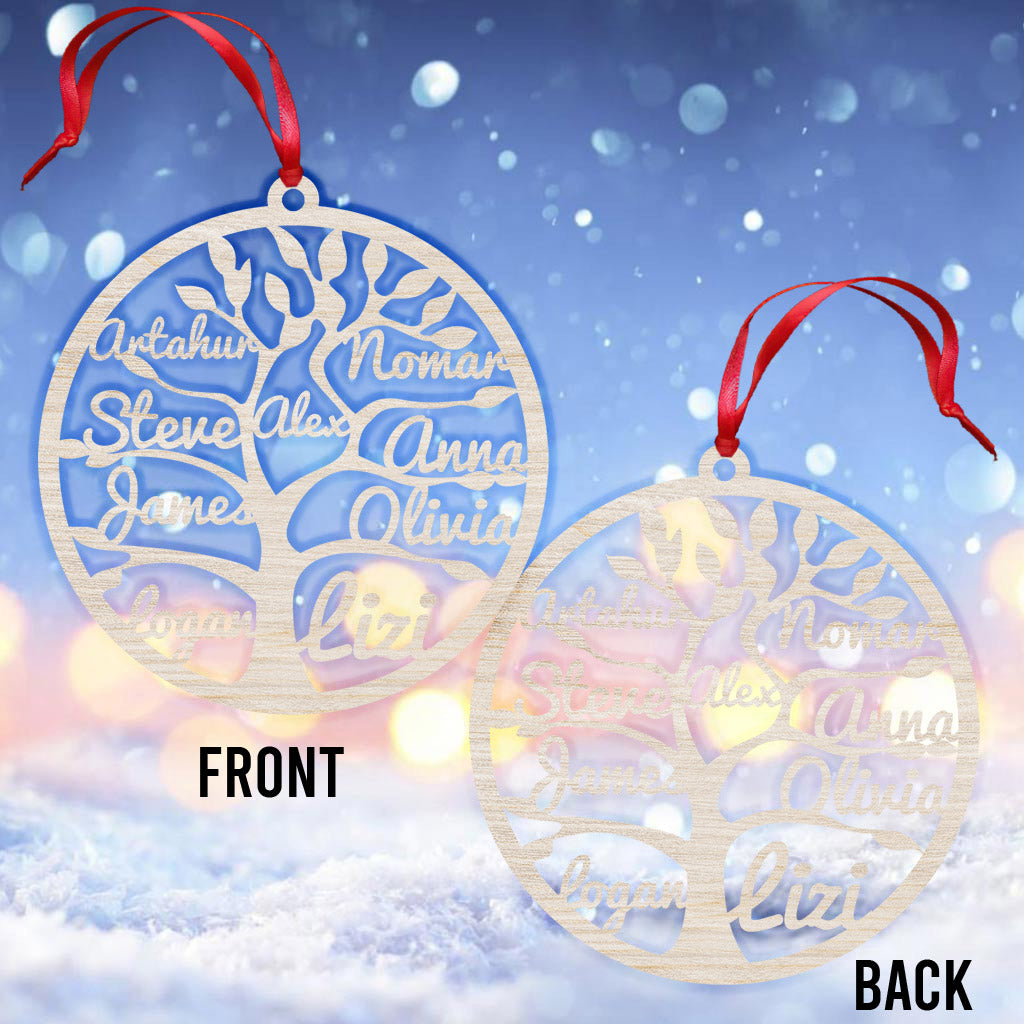 Family Tree With Personalized Name - Personalized Family Ornament