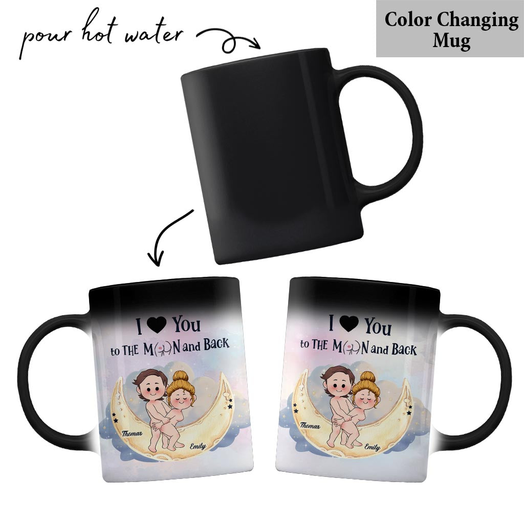 Love You To The Moon And Back - Personalized Couple Mug