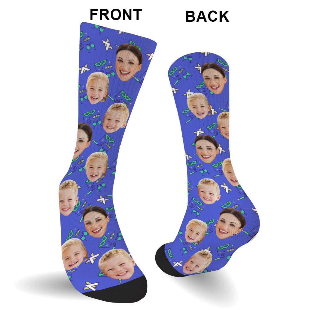 Custom Face Party Pattern - Personalized Mother Socks