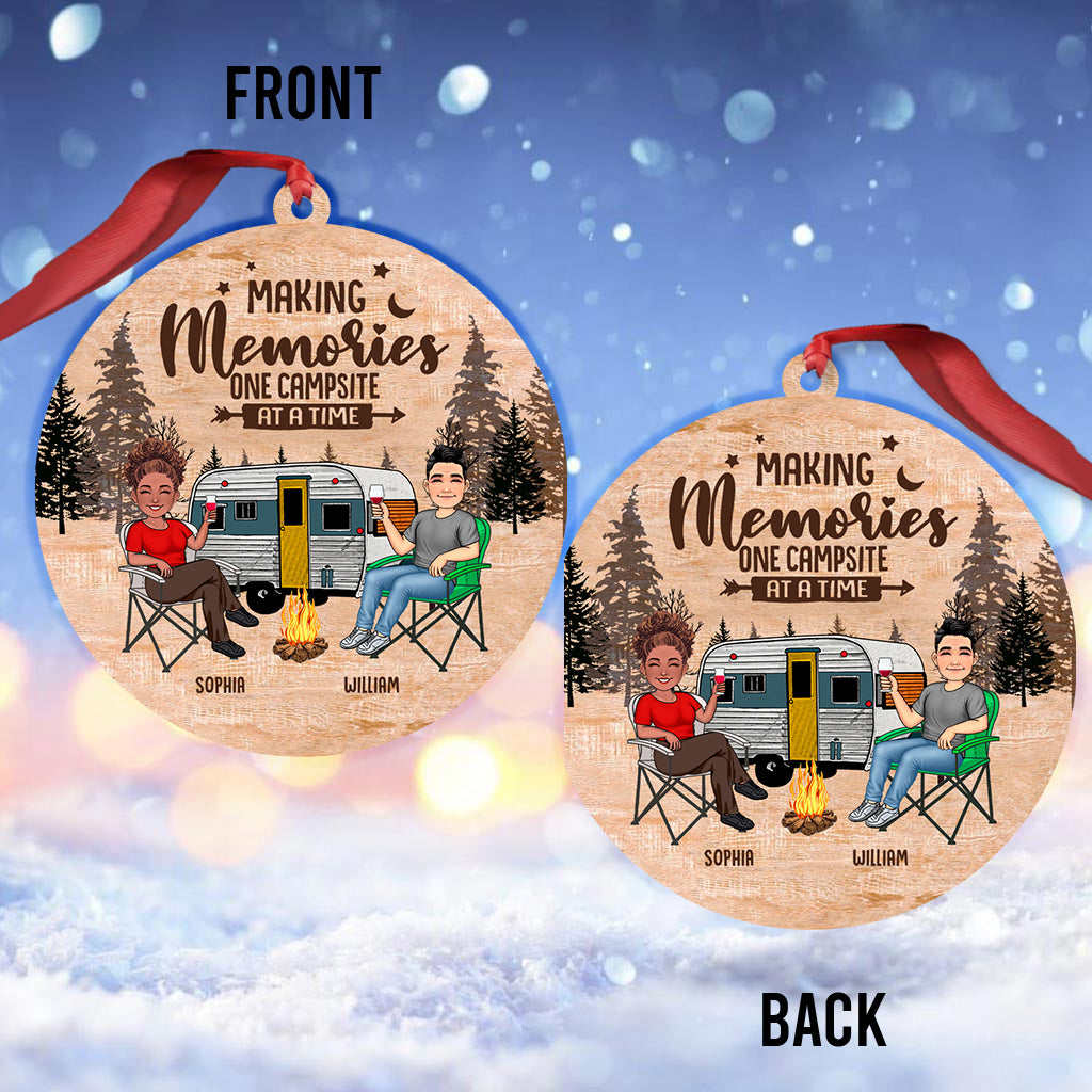 Happy Camper - Camping gift for husband, wife, boyfriend, boyfriend - Personalized Ornament