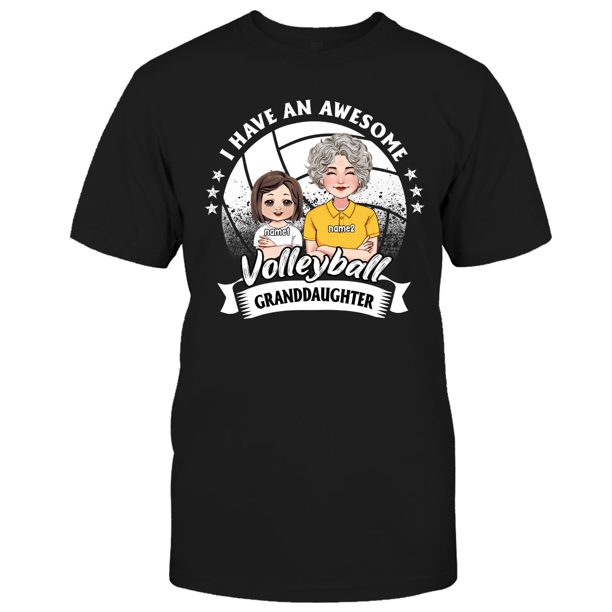 Awesome Volleyball Granddaughter - Personalized Volleyball T-shirt And Hoodie