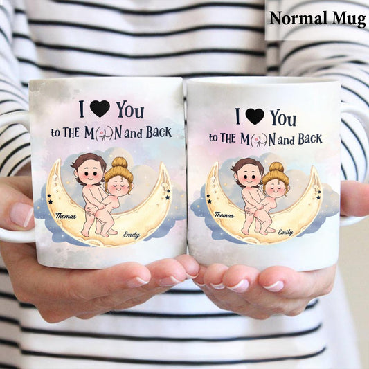 Love You To The Moon And Back - Personalized Couple Mug