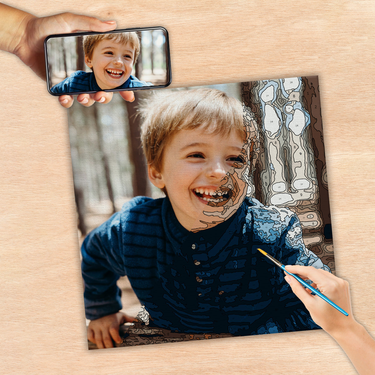 Kit de peinture par numéros personnalisé avec photo - Mon fils