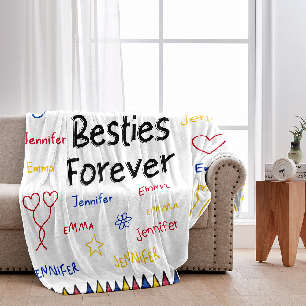 Für immer beste Freundinnen – Geschenk für Freunde – Personalisierte Decke