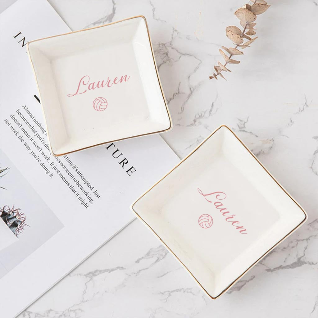 Porte-bijoux de volley-ball personnalisé « Fille au volley-ball »