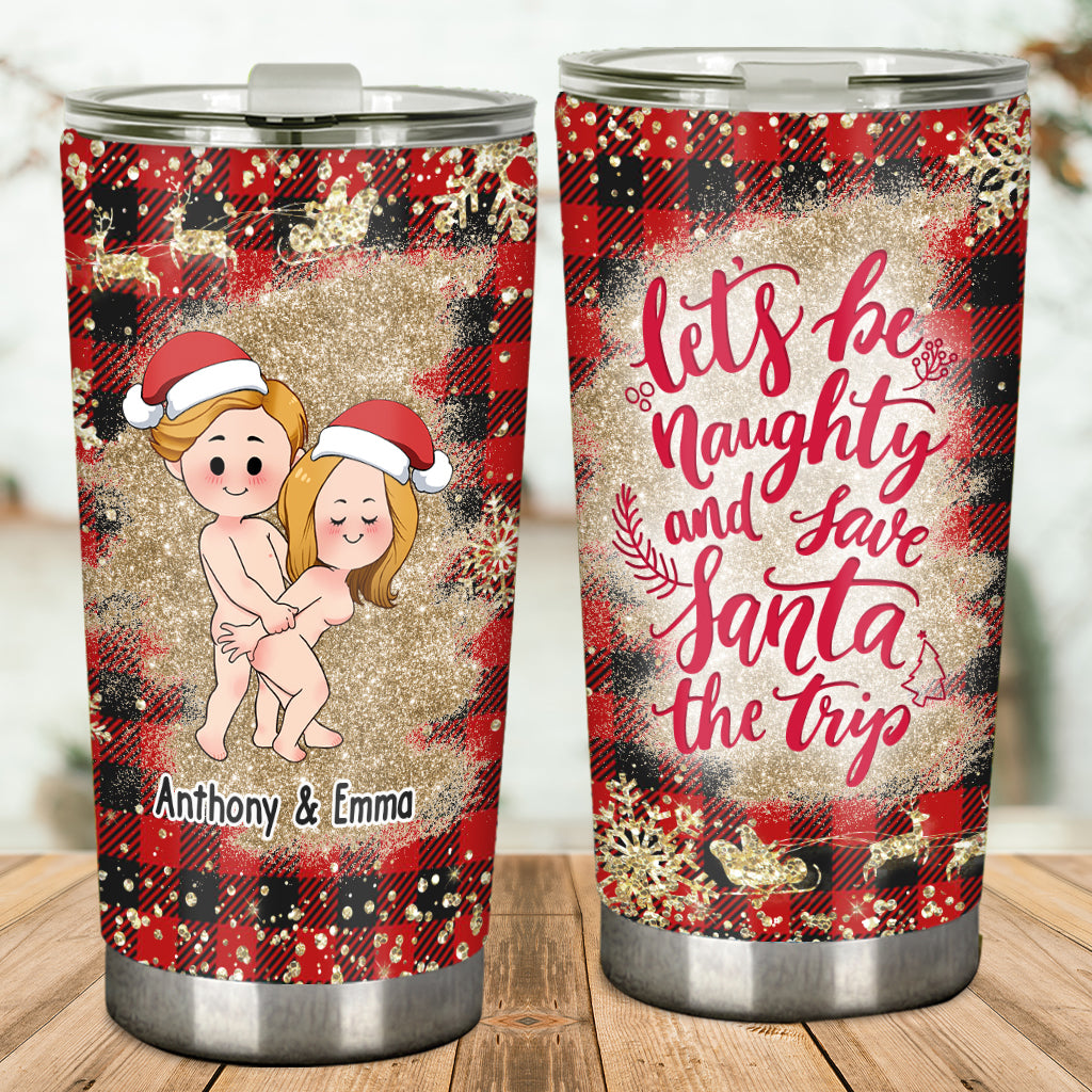 Let's Be Naughty - Personalized Couple Tumbler