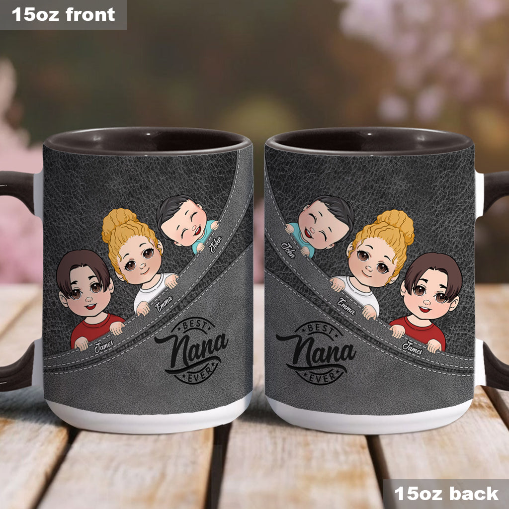 Best Grandma / Grandpa / Dad / Mom Ever - Personalized Grandma Accent Mug