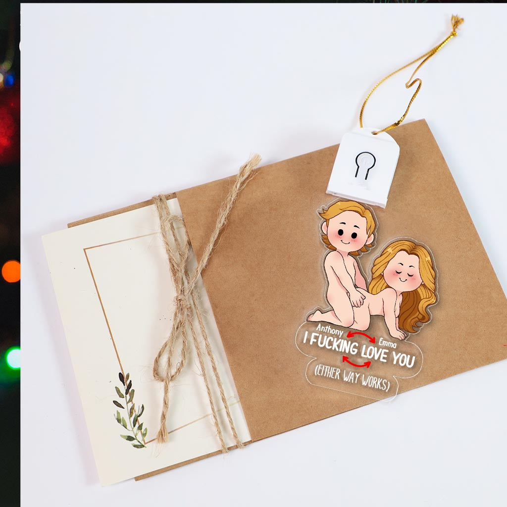 I Love You - Personalized Couple Shaped Led Acrylic Ornament