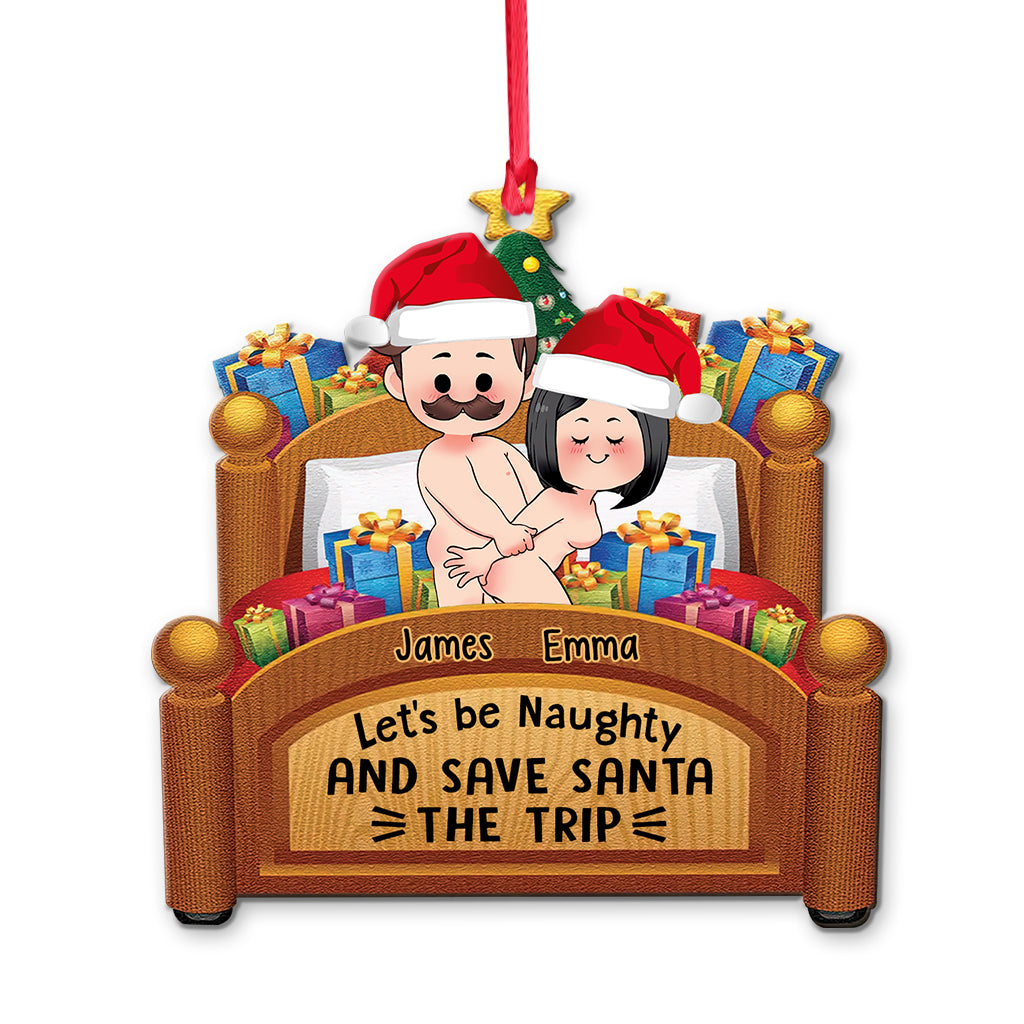 Let's Be Naughty - Personalized Couple Ornament