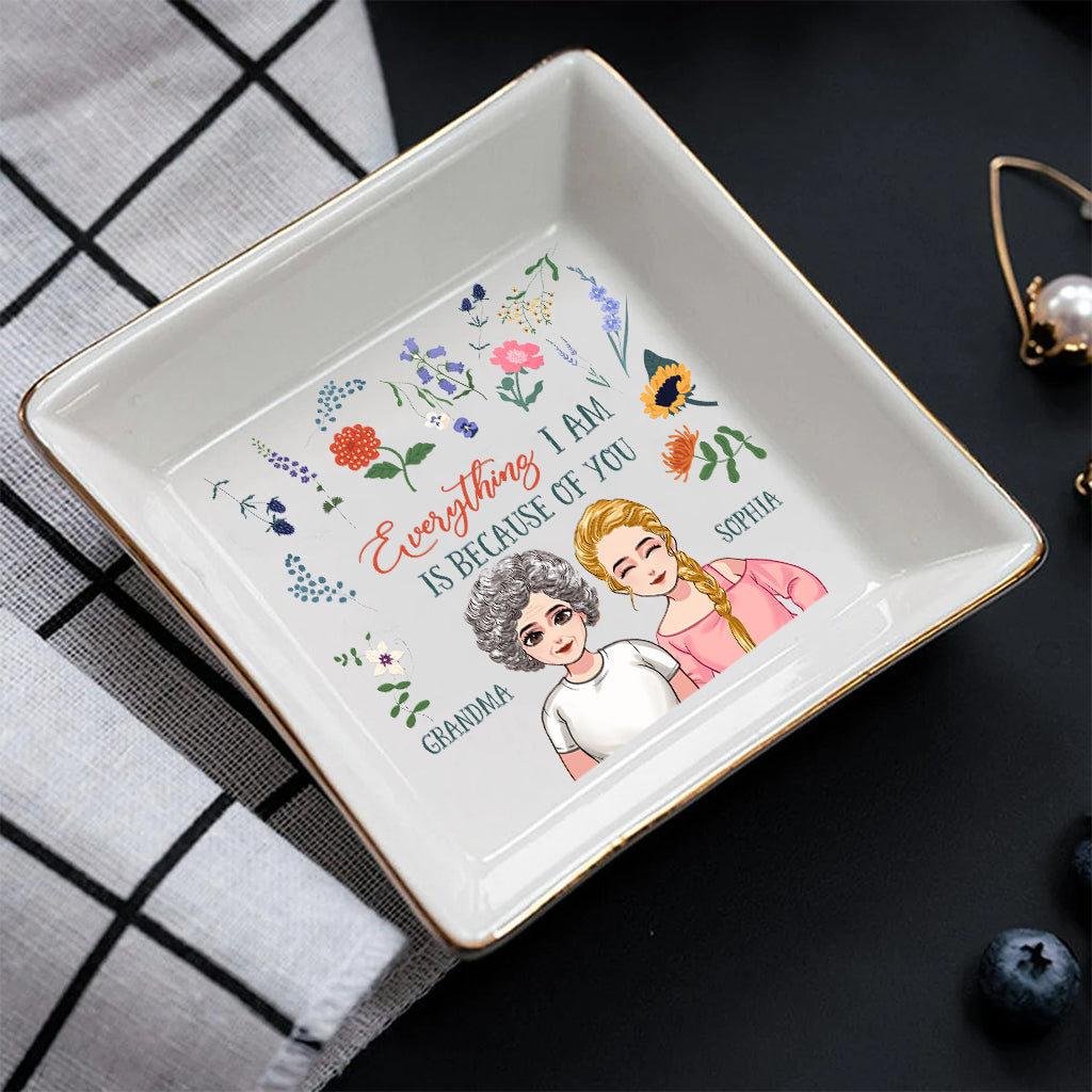 Everything I Am - Gift for mom, grandma, daughter, son, granddaughter, grandson - Personalized Jewelry Dish