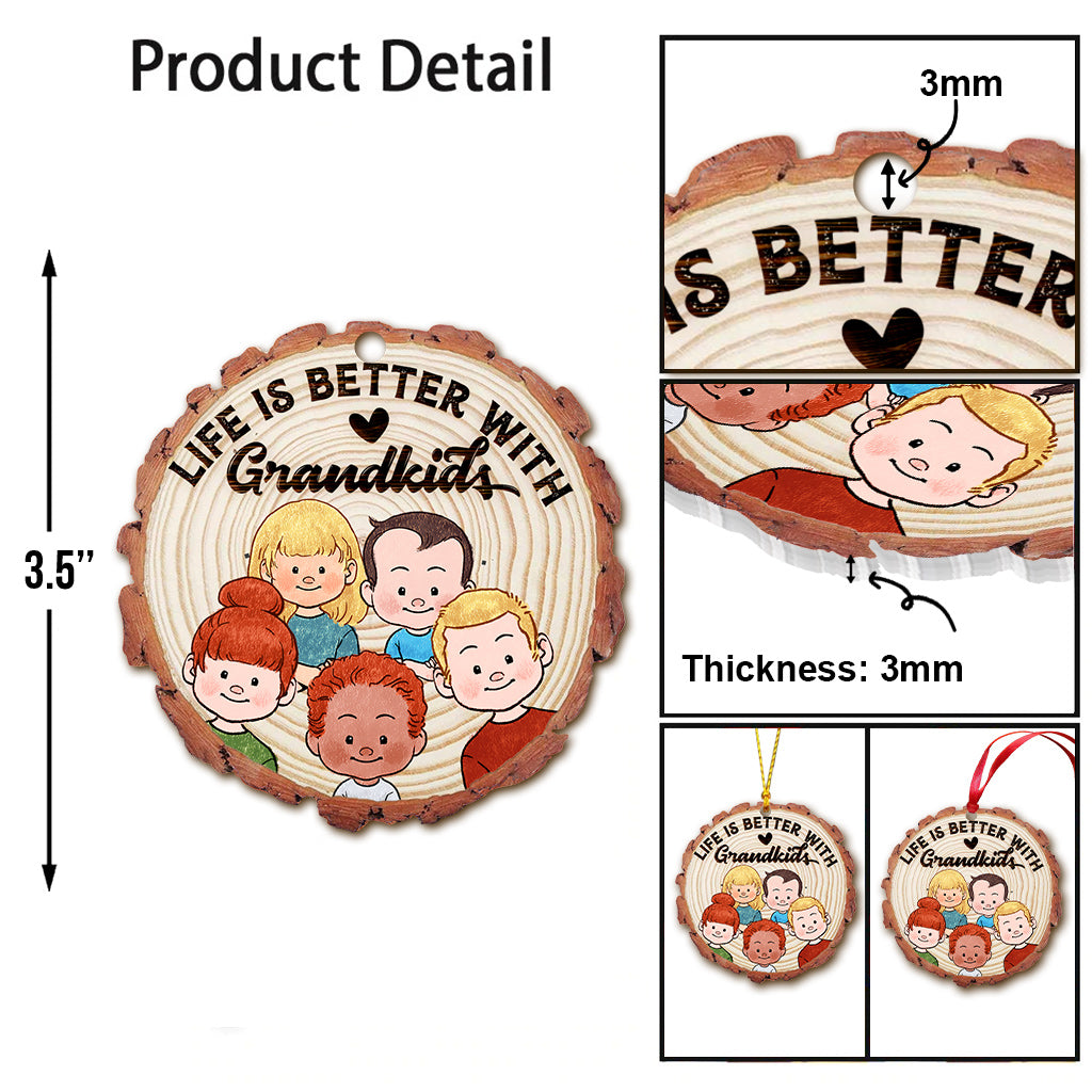Life Is Better With Grandkids - Gift for grandma, grandpa - Personalized Ornament