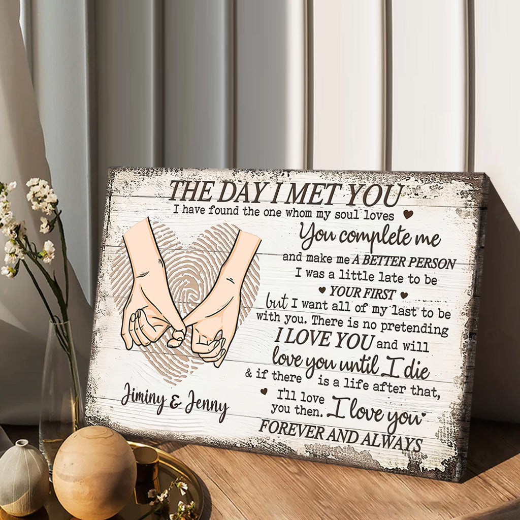 The Day I Met You - Personalized Couple Canvas And Poster