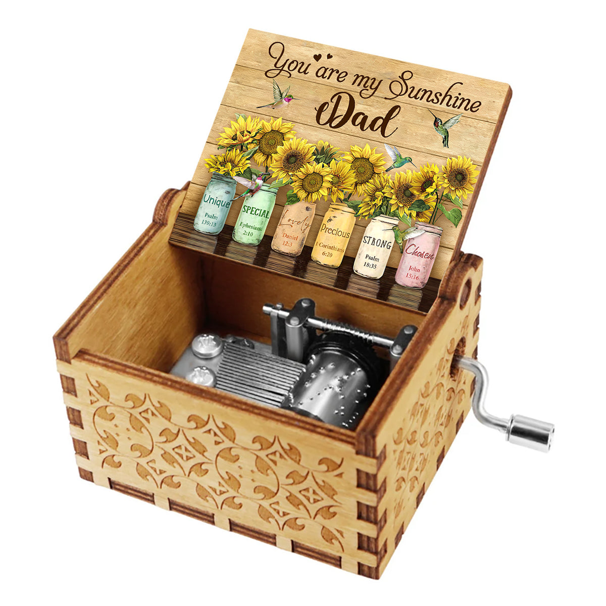 You Are My Sunshine - Gift for mom, grandma, granddaughter, friend, sister - Personalized Hand Crank Music Box